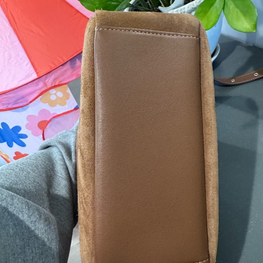 Coach Hadley Suede Crossbody in Chestnut Brown with Gold Hardware - Picture 4 of 7